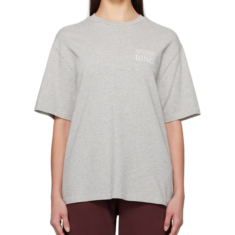 Anine Bing Gray Myers Serif NY T-shirt
